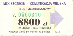 Bilet Szczecin 8800