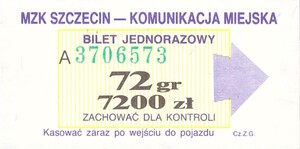 Bilet Szczecin 72/7200