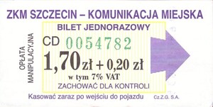 Bilet Szczecin 1,70+0,20