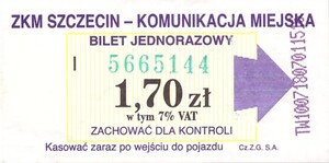 Bilet Szczecin 1,70