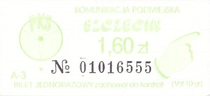 Bilet Szczecin 1,60