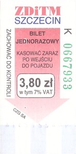 Bilet Szczecin 3,80