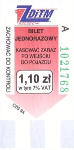 Bilet Szczecin 1,10