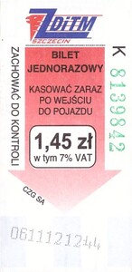Bilet Szczecin 1,45