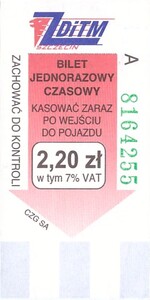 Bilet Szczecin 2,20