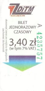 Bilet Szczecin 3,40 VAT