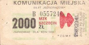 Bilet Szczecin 2000