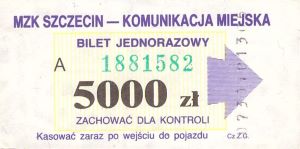 Bilet Szczecin 5000