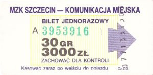 Bilet Szczecin 30/3000