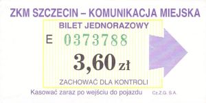 Bilet Szczecin 3,60