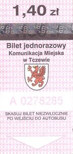 Bilet Tczew 1,40