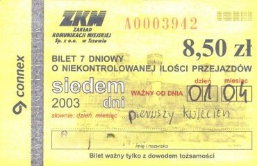 Bilet Tczew 8,50