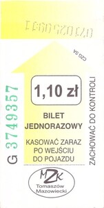 Bilet Tomaszów Mazowiecki 1,10