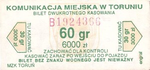 Bilet Toruń 60/6000
