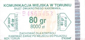 Bilet Toruń 80/8000