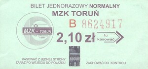Bilet Toruń 2,10