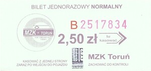 Bilet Toruń 2,50
