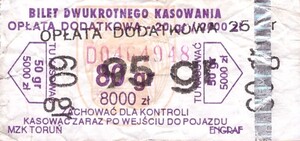 Bilet Toruń 80/8000 przebitka