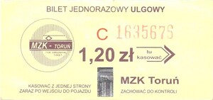 Bilet Toruń 1,20