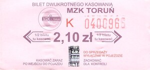 Bilet Toruń 2,10