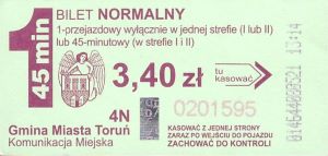 Bilet Toruń 3,40