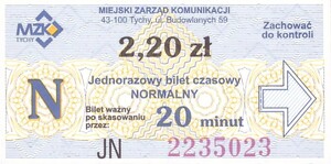 Bilet Tychy 2,20