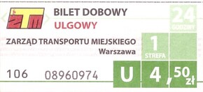 Bilet Warszawa 4,50