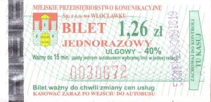Bilet Włocławek 1,26