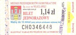 Bilet Włocławek 1,14
