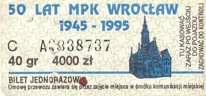 Bilet Wrocław 40/4000