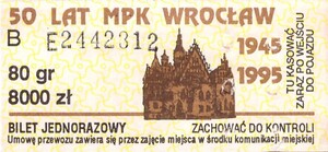 Bilet Wrocław 80/8000