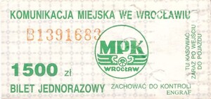 Bilet Wrocław 1500