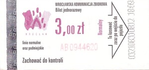 Bilet Wrocław 3,00