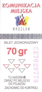 Bilet Wrocław 70 pion