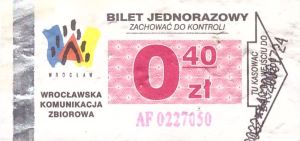 Bilet Wrocław 0,40