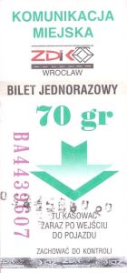 Bilet Wrocław 70 pion