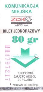 Bilet Wrocław 80 pion