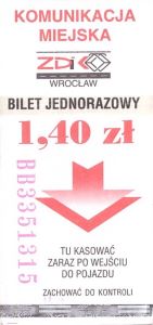 Bilet Wrocław 1,40 pion