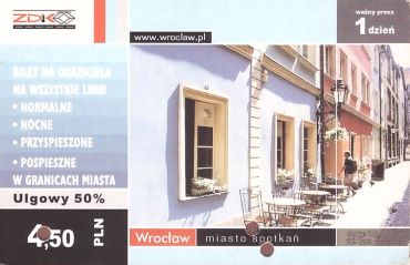 Bilet Wrocław 1 dniowy 4,50zł