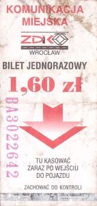 Bilet Wrocław 1,60 pion