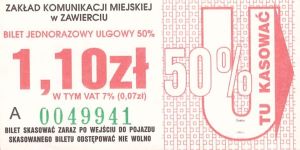 Bilet Zawiercie 1,10