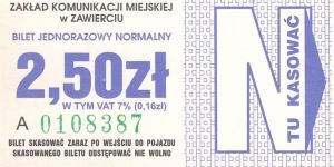 Bilet Zawiercie 2,50