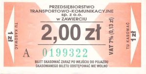 Bilet Zawiercie 1,40