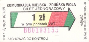 Bilet Zduńska Wola 1