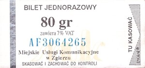 Bilet Zgierz 80