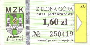 Bilet Zielona Góra 1,60