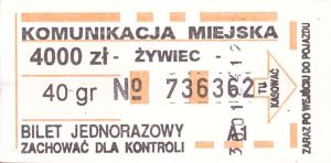 Bilet Żywiec 4000/40