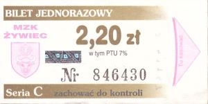 Bilet Żywiec 2,20
