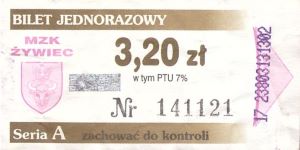 Bilet Żywiec 3,20