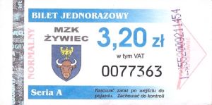 Bilet Żywiec 3,20